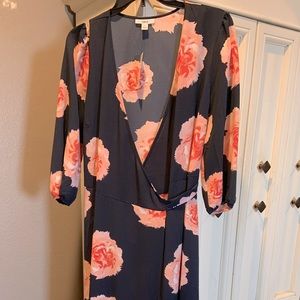Bar III floral maxi wrap dress